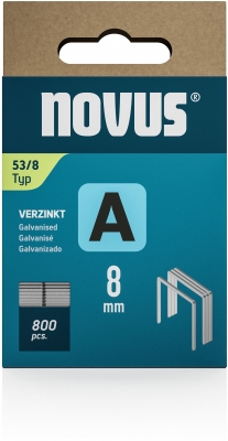 Capse Novus din sarma subtire, A tip 53 super rezistente, 8 mm, 800 buc/cutie